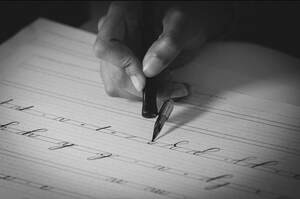 Copperplate flourished script