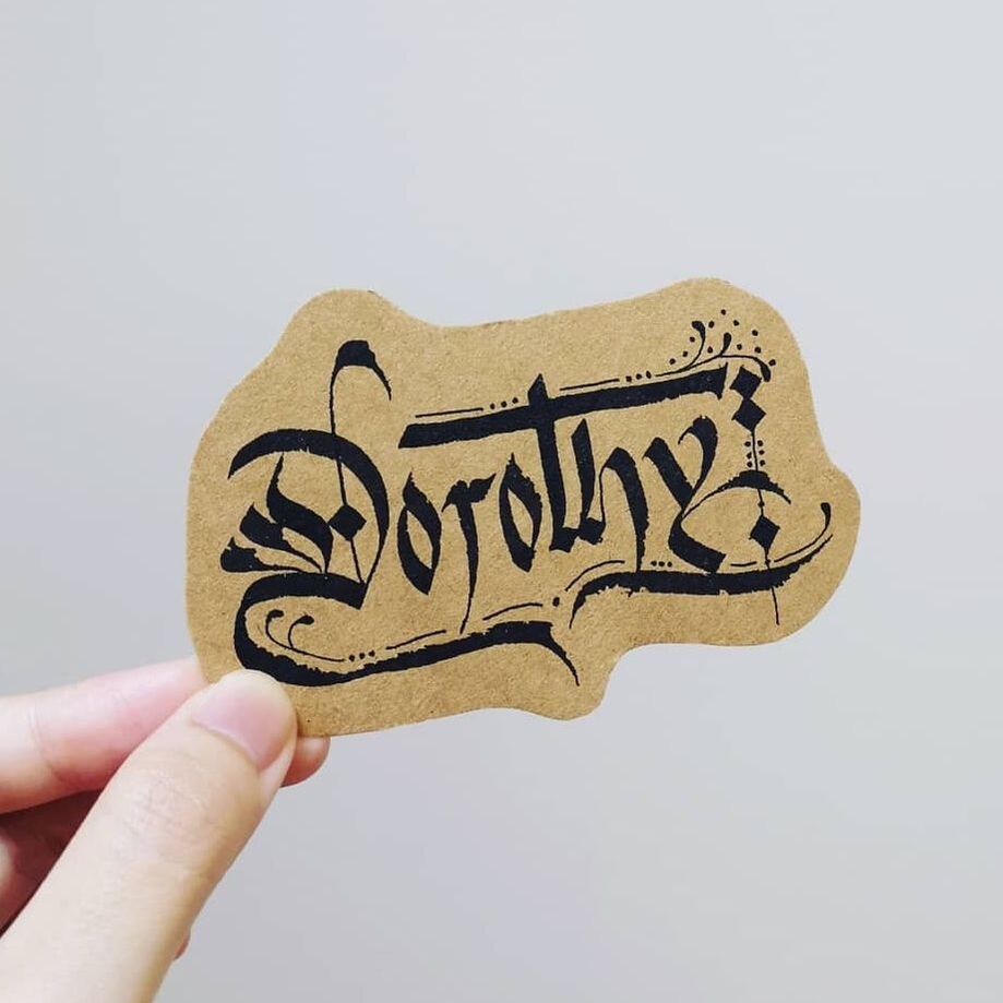 Gothic blackletter lettering sample