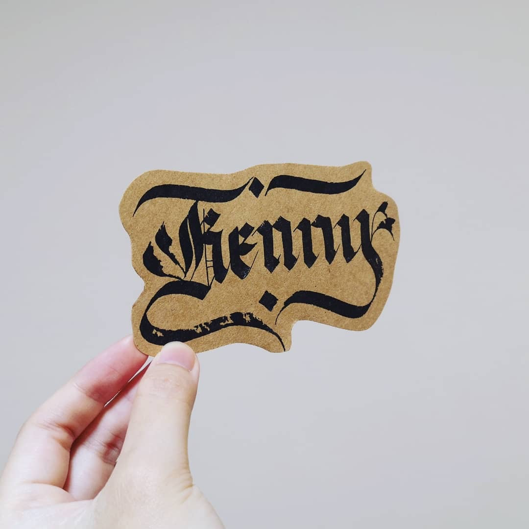 Decorative gothic script artwork